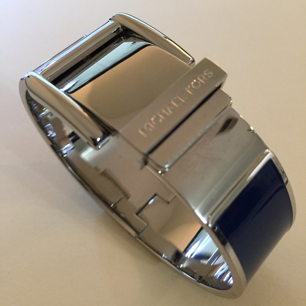Michael Kors Blue Silver Buckle Bangle Bracelet